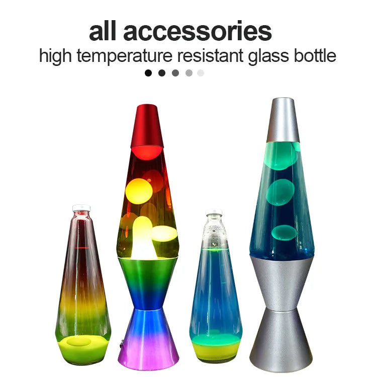 Modern Rainbow Glass Rocket Lava Lamp – LED Mini Night Light
