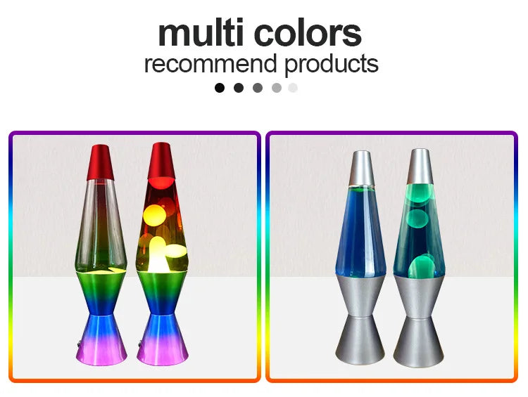 Modern Rainbow Glass Rocket Lava Lamp – LED Mini Night Light