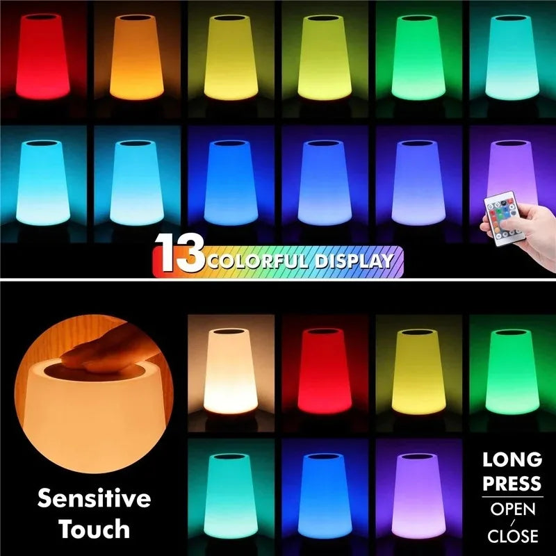 Mood Lighting Pro – 13-Color RGB Table Lamp, Remote & Touch