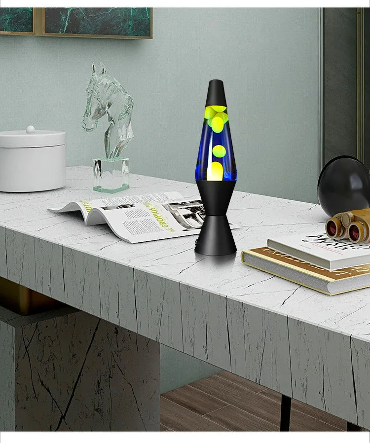 Modern Rainbow Glass Rocket Lava Lamp – LED Mini Night Light